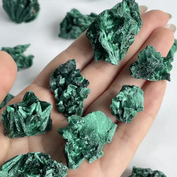 1PC/100gram Natural Velvet Malachite Raw Specimen, Mineral Collection, Precious Crystal Malachite Cluster - Image 5