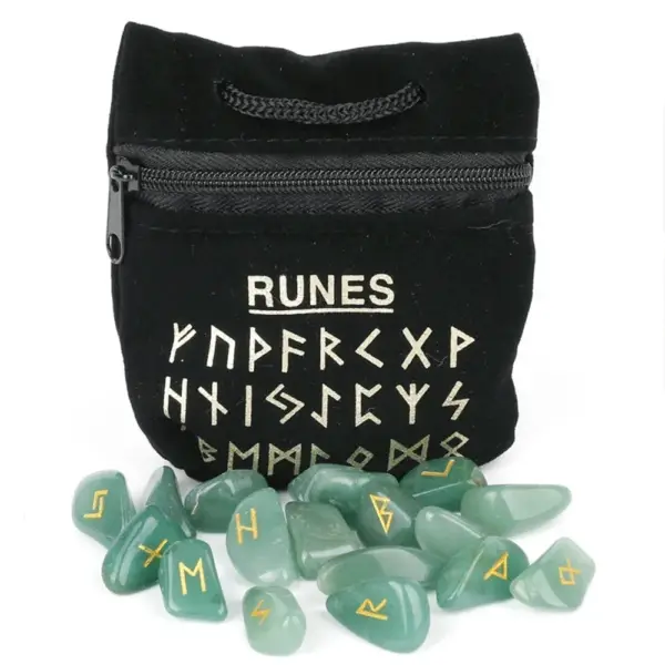 25-Piece Natural Crystal Rune Stone Set: Nordic Runes, Amethyst, Agate - Image 3