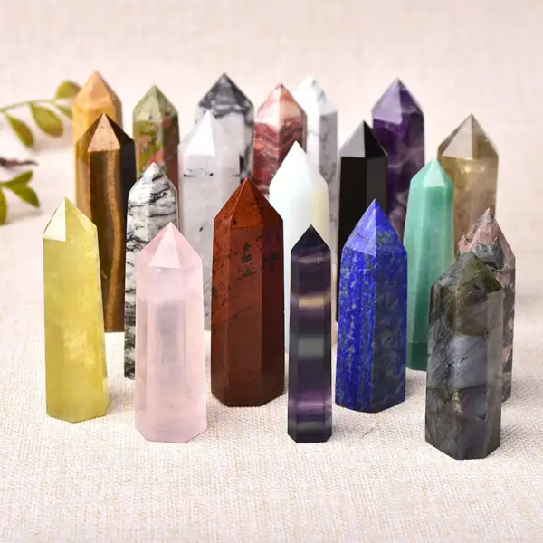 36 Color Natural Stones Crystal Point Wand Amethyst Rose Quartz Healing Stone Energy Ore Mineral Crafts Home Decoration 1PC - Image 6