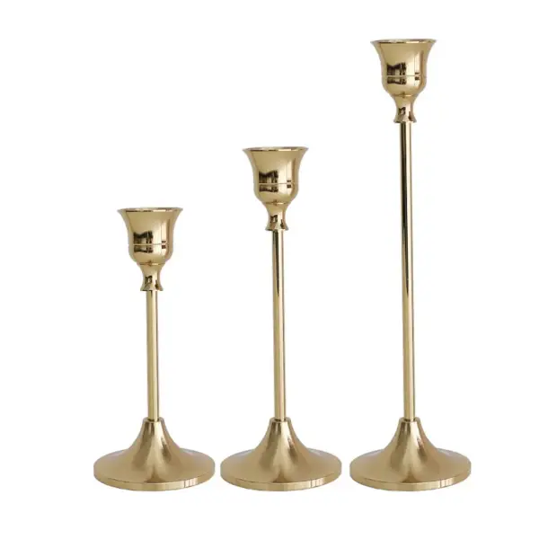 3Pcs/Set European style Metal Candle Holders Simple Golden Wedding Decoration Bar Party Living Room Decor Candlestick Home Decor - Image 3