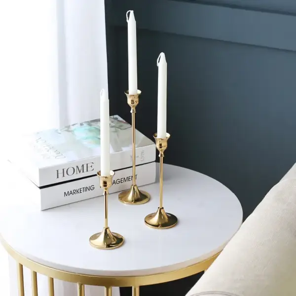 3Pcs/Set European style Metal Candle Holders Simple Golden Wedding Decoration Bar Party Living Room Decor Candlestick Home Decor - Image 4