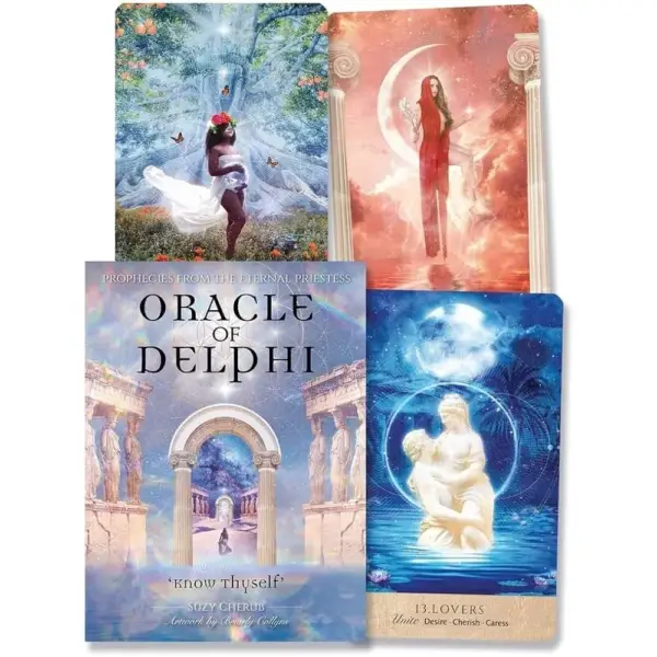 44 Pcs Oracle Cards Oracle of Delphi: Prophecies from the Eternal Priestess 10.4*7.3cm