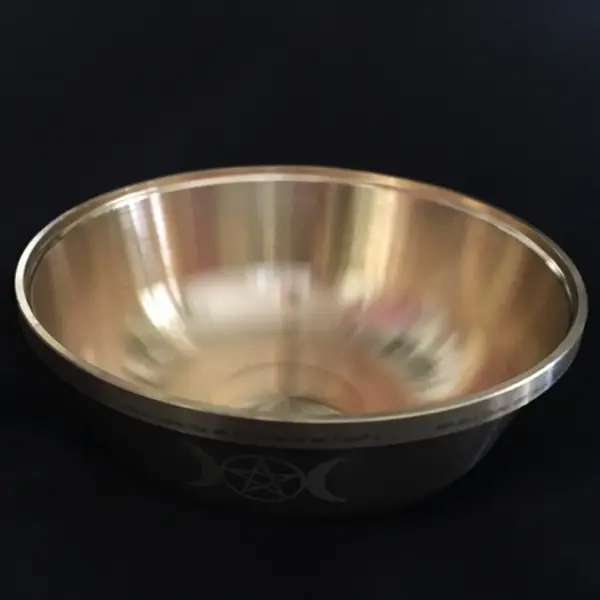 Altar Bowl Ritual Gold Plating Tableware Ceremony Moon Divination Astrological - Image 4