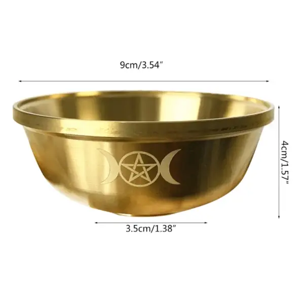 Altar Bowl Ritual Gold Plating Tableware Ceremony Moon Divination Astrological - Image 6