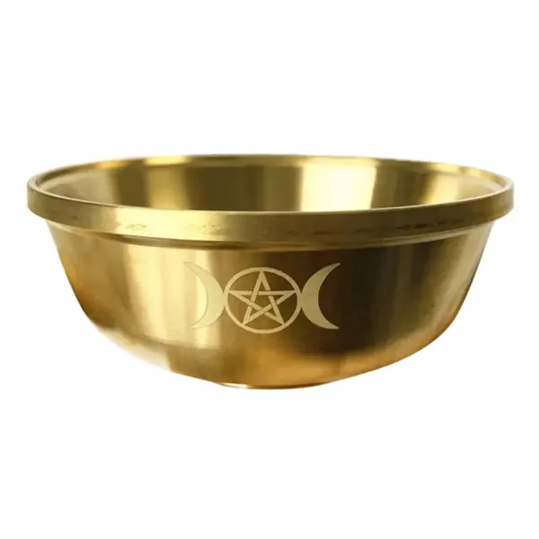 Altar Bowl Ritual Gold Plating Tableware Ceremony Moon Divination Astrological