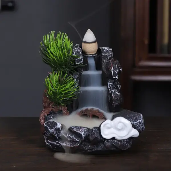 Incense Burner Mountains River Waterfall Decoration for Home Fragrance Fireplace Backflow Aroma Smoke Fountain Zen Censer Holder - Image 4