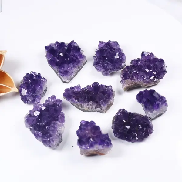 Natural Raw Amethyst Quartz Purple Crystal Cluster Healing Stones Specimen Home Decoration Crafts Decoration Ornament - Image 2