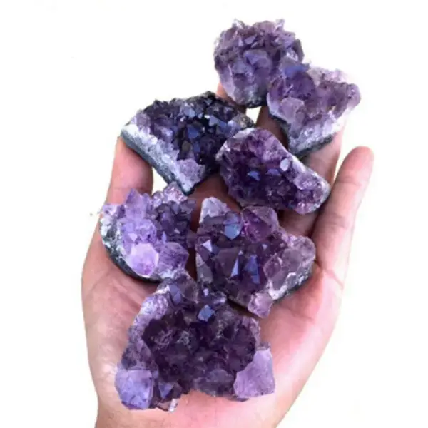 Natural Raw Purple Brazilian Amethyst Quartz Crystal Cluster Druzy Geode Healing Stones Specimen Home Decoration Crafts Ornament - Image 6