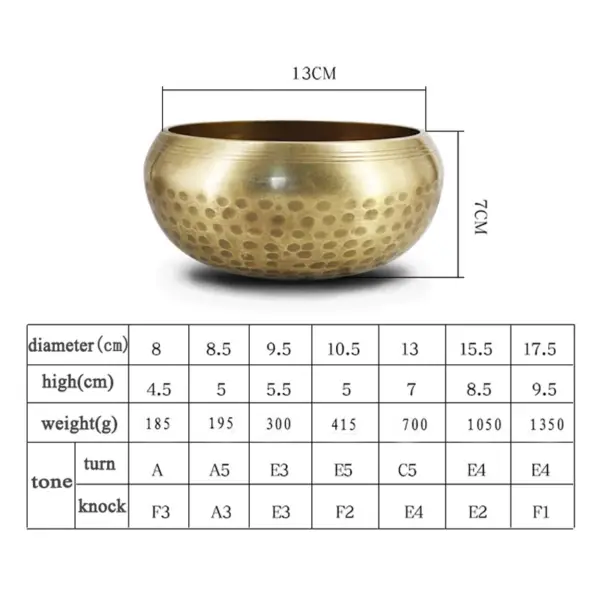 New Tibetan Copper Singing Bowl: Meditation and Chakra Therapy Bowl - Image 5