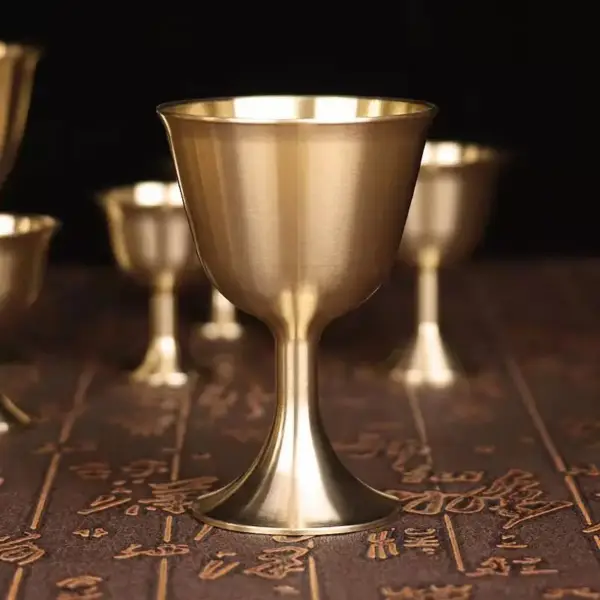 Pure Copper Chalice Cup cocktail glass Wine Goblet Brass Beverage Tumbler Brass Goblet Metal Liquor Tumbler For Party Home - Image 3