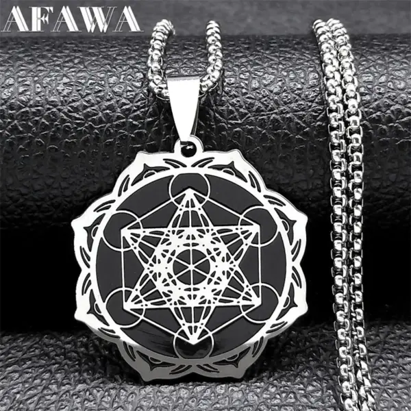 Metatron Cube & Flower of Life Archangel Necklace