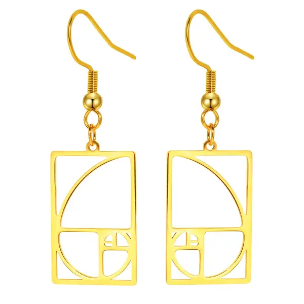 Sacred Geometry Fibonacci Stainless Steel Earrings for Women - Image 6