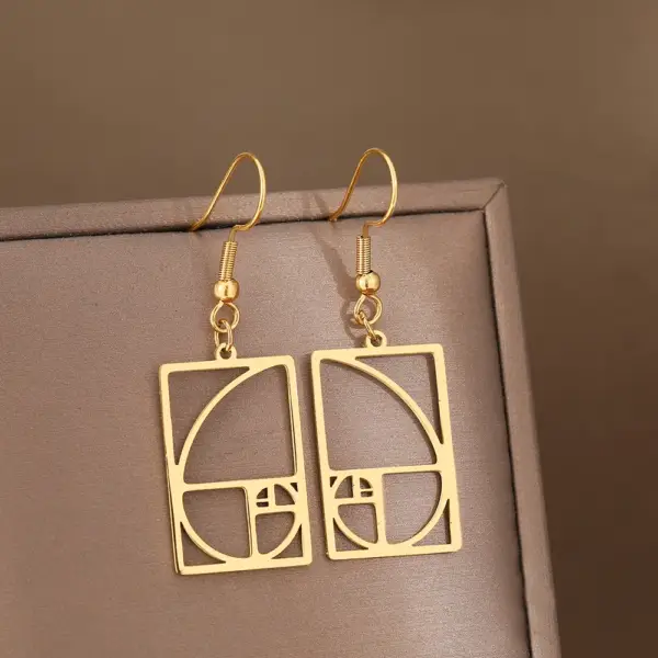 Sacred Geometry Fibonacci Stainless Steel Earrings for Women