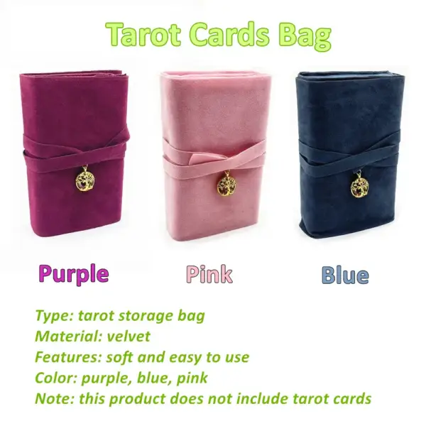 Velvet Tarot Pouch: Pink, Purple, Blue Cloth, Witch Divination Accessories, Astrology Dice Bag - Image 5