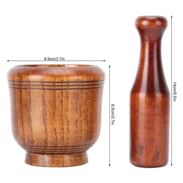 Wooden Mortar Pestle Set For Herbal Magic and Healing - Image 2