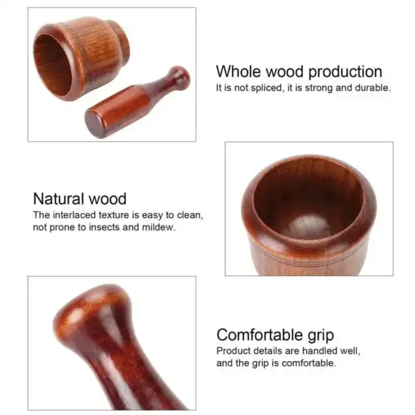 Wooden Mortar Pestle Set For Herbal Magic and Healing - Image 4